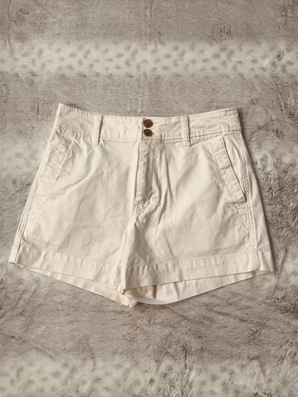 a new day White High-Waist Double-Button Shorts